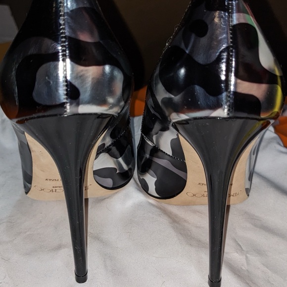 Jimmy Choo Black & Silver Camouflage Heels - Size 35 (Unworn) - Picture 6 of 7